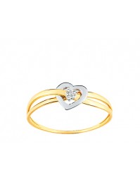 bague coeur  christian bernard or bicolore QJB31BB5