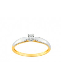 bague solitaire or bicolore christian bernard QN095XB4