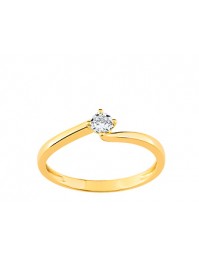 Bague en or jaune et diamant solitaire