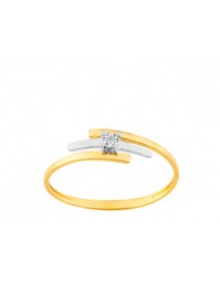 Bague en or bicolore et diamant QNB32BB4